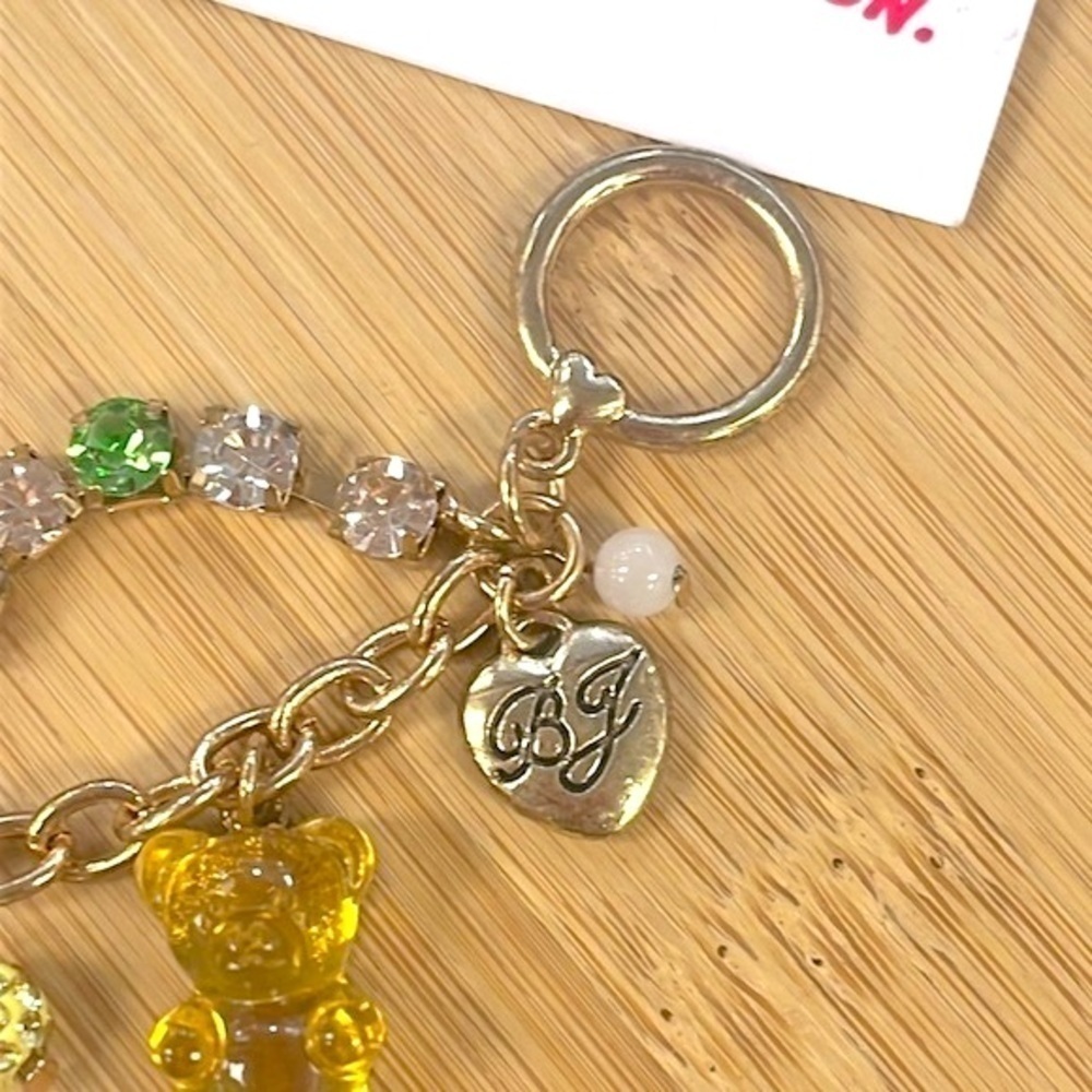 Brand New Betsey Johnson Pastel Gummy Bear Rhinestone Gold Tone Charm Bracelet - Picture 4 of 15